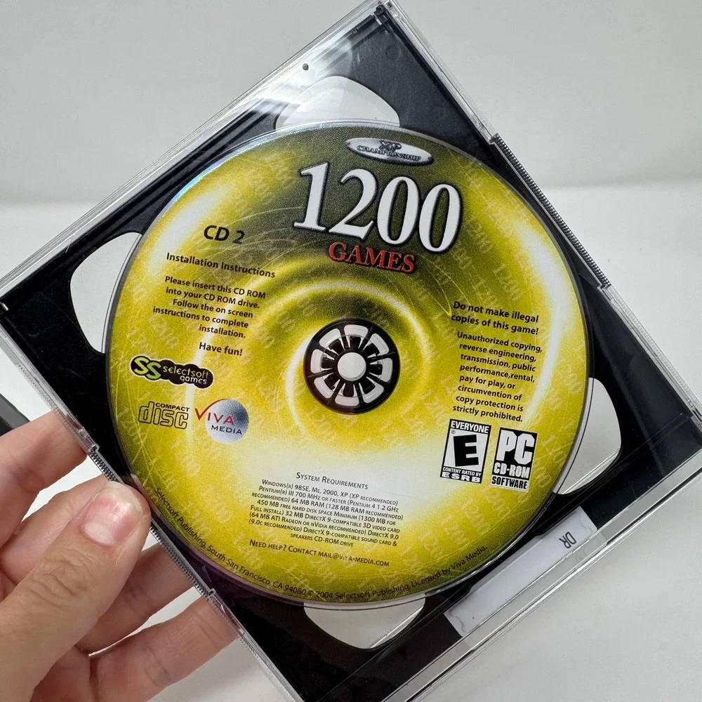 1200 Games PC Computer Game 2 Disc XP Championship Arcade Casino Puzzle Sports